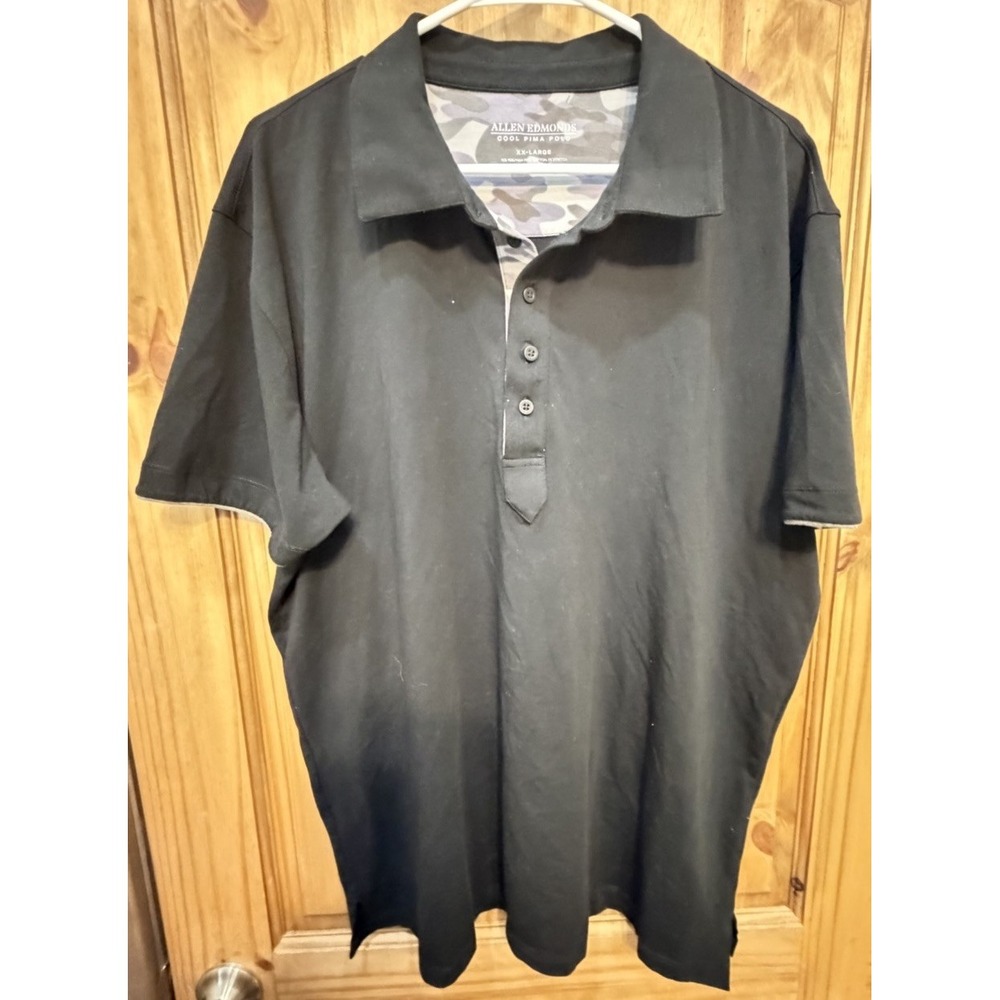 Allen Edmonds Cool Pima Polo XXL Black Classic Casual‎ Mens Shirt